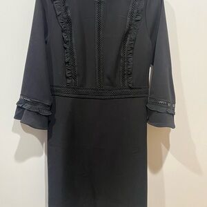 Ann Taylor Elegant Black Dress - Size 4 - 3/4 Sleeves- Never Worn